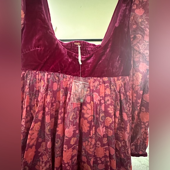 Free People Marsha Mini Dress "Plum Combo" Size Small NWT retails for $148 - Picture 9 of 10